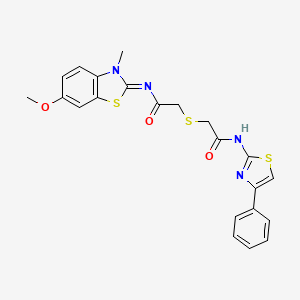 (Z)-N-(6-methoxy-3-methylbenzo[d]thiazol-2(3H)-ylidene)-2-((2-oxo-2-((4-phenylthiazol-2-yl)amino)ethyl)thio)acetamide