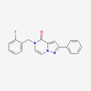 molecular formula C19H14FN3O B2952136 5-(2-fluorobenzyl)-2-phenylpyrazolo[1,5-a]pyrazin-4(5H)-one CAS No. 1359208-50-6