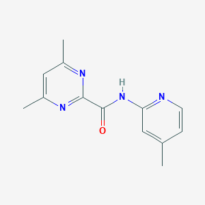 molecular formula C13H14N4O B2952138 4,6-Dimethyl-N-(4-methylpyridin-2-yl)pyrimidine-2-carboxamide CAS No. 2415520-57-7