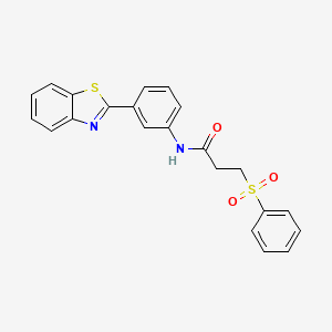 molecular formula C22H18N2O3S2 B2952141 N-(3-(benzo[d]thiazol-2-yl)phenyl)-3-(phenylsulfonyl)propanamide CAS No. 868676-45-3