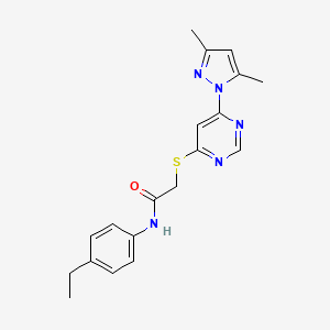 2-((6-(3,5-dimethyl-1H-pyrazol-1-yl)pyrimidin-4-yl)thio)-N-(4-ethylphenyl)acetamide