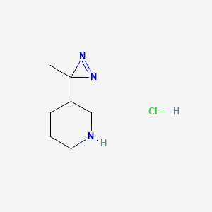 molecular formula C7H14ClN3 B2952145 3-(3-Methyl-3H-diazirin-3-yl)piperidine hydrochloride CAS No. 2225146-55-2