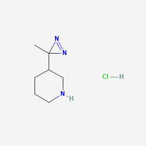 molecular formula C7H14ClN3 B2952145 3-(3-甲基-3H-二氮杂环-3-基)哌啶盐酸盐 CAS No. 2225146-55-2