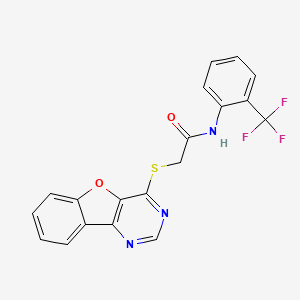 2-([1]benzofuro[3,2-d]pyrimidin-4-ylsulfanyl)-N-[2-(trifluoromethyl)phenyl]acetamide