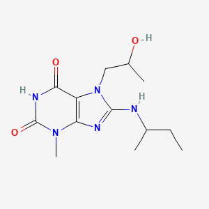 molecular formula C13H21N5O3 B2952156 8-(sec-butylamino)-7-(2-hydroxypropyl)-3-methyl-1H-purine-2,6(3H,7H)-dione CAS No. 941873-79-6