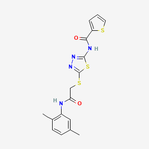 N-[5-[2-(2,5-dimethylanilino)-2-oxoethyl]sulfanyl-1,3,4-thiadiazol-2-yl]thiophene-2-carboxamide