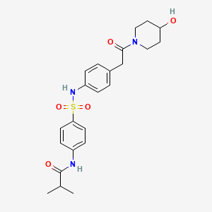 N-(4-(N-(4-(2-(4-hydroxypiperidin-1-yl)-2-oxoethyl)phenyl)sulfamoyl)phenyl)isobutyramide