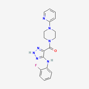 (5-((2-fluorophenyl)amino)-1H-1,2,3-triazol-4-yl)(4-(pyridin-2-yl)piperazin-1-yl)methanone