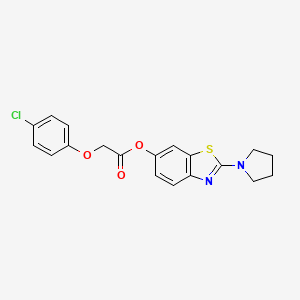 2-(Pyrrolidin-1-yl)benzo[d]thiazol-6-yl 2-(4-chlorophenoxy)acetate