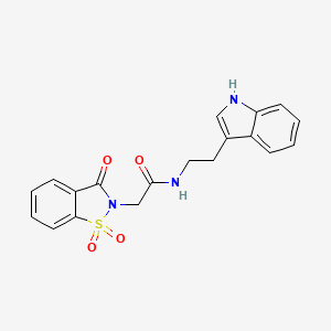molecular formula C19H17N3O4S B2952191 N-[2-(1H-indol-3-yl)ethyl]-2-(1,1,3-trioxo-2,3-dihydro-1lambda6,2-benzothiazol-2-yl)acetamide CAS No. 876525-59-6