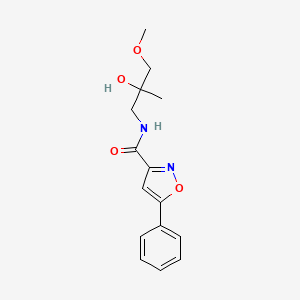 molecular formula C15H18N2O4 B2952194 N-(2-hydroxy-3-methoxy-2-methylpropyl)-5-phenylisoxazole-3-carboxamide CAS No. 1334369-54-8