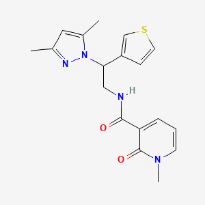 N-(2-(3,5-dimethyl-1H-pyrazol-1-yl)-2-(thiophen-3-yl)ethyl)-1-methyl-2-oxo-1,2-dihydropyridine-3-carboxamide