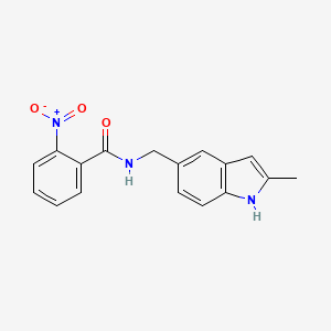 molecular formula C17H15N3O3 B2952199 N-[(2-methyl-1H-indol-5-yl)methyl]-2-nitrobenzamide CAS No. 852136-53-9