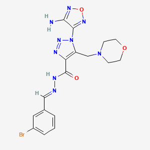 molecular formula C17H18BrN9O3 B2952202 (E)-1-(4-amino-1,2,5-oxadiazol-3-yl)-N'-(3-bromobenzylidene)-5-(morpholinomethyl)-1H-1,2,3-triazole-4-carbohydrazide CAS No. 324531-71-7