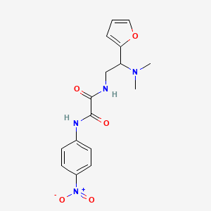 molecular formula C16H18N4O5 B2952203 N1-(2-(dimethylamino)-2-(furan-2-yl)ethyl)-N2-(4-nitrophenyl)oxalamide CAS No. 899979-31-8