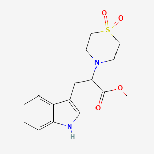 molecular formula C16H20N2O4S B2952207 methyl 2-(1,1-dioxo-1lambda~6~,4-thiazinan-4-yl)-3-(1H-indol-3-yl)propanoate CAS No. 477871-76-4