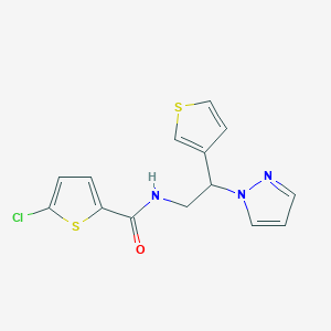 N-(2-(1H-pyrazol-1-yl)-2-(thiophen-3-yl)ethyl)-5-chlorothiophene-2-carboxamide
