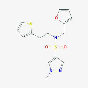 N-(furan-2-ylmethyl)-1-methyl-N-(2-(thiophen-2-yl)ethyl)-1H-pyrazole-4-sulfonamide