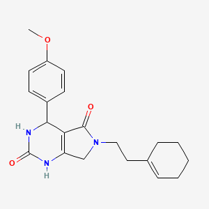 molecular formula C21H25N3O3 B2952214 6-(2-(cyclohex-1-en-1-yl)ethyl)-4-(4-methoxyphenyl)-3,4,6,7-tetrahydro-1H-pyrrolo[3,4-d]pyrimidine-2,5-dione CAS No. 946325-29-7