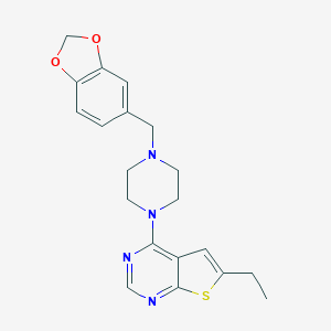 4-[4-(1,3-Benzodioxol-5-ylmethyl)piperazin-1-yl]-6-ethylthieno[2,3-d]pyrimidine