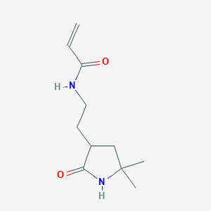 molecular formula C11H18N2O2 B2952222 N-[2-(5,5-Dimethyl-2-oxopyrrolidin-3-yl)ethyl]prop-2-enamide CAS No. 2361657-17-0
