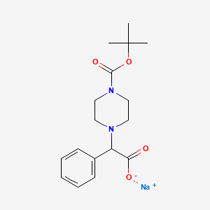 molecular formula C17H23N2NaO4 B2952223 Sodium 2-[4-(tert-butoxycarbonyl)piperazin-1-YL]-2-phenylacetate CAS No. 2197052-64-3
