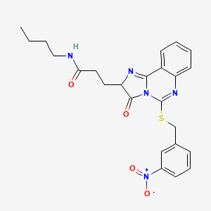 molecular formula C24H25N5O4S B2952224 N-butyl-3-(5-{[(3-nitrophenyl)methyl]sulfanyl}-3-oxo-2H,3H-imidazo[1,2-c]quinazolin-2-yl)propanamide CAS No. 1042719-57-2