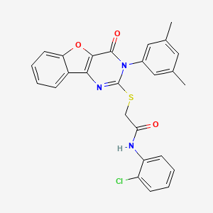 molecular formula C26H20ClN3O3S B2952227 N-(2-chlorophenyl)-2-[[3-(3,5-dimethylphenyl)-4-oxo-[1]benzofuro[3,2-d]pyrimidin-2-yl]sulfanyl]acetamide CAS No. 872208-33-8