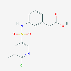 2-[3-(6-Chloro-5-methylpyridine-3-sulfonamido)phenyl]acetic acid