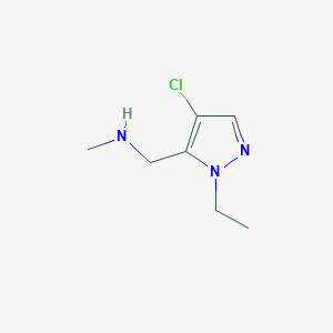 molecular formula C7H12ClN3 B2952231 1-(4-chloro-1-ethyl-1H-pyrazol-5-yl)-N-methylmethanamine CAS No. 1002032-51-0