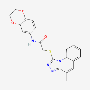 N-(2,3-Dihydro-1,4-benzodioxin-6-YL)-2-({4-methyl-[1,2,4]triazolo[4,3-A]quinolin-1-YL}sulfanyl)acetamide