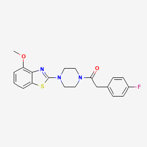 molecular formula C20H20FN3O2S B2952236 2-(4-Fluorophenyl)-1-(4-(4-methoxybenzo[d]thiazol-2-yl)piperazin-1-yl)ethanone CAS No. 899958-71-5