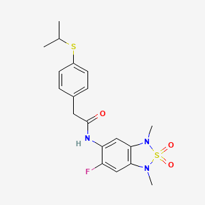 N-(6-fluoro-1,3-dimethyl-2,2-dioxido-1,3-dihydrobenzo[c][1,2,5]thiadiazol-5-yl)-2-(4-(isopropylthio)phenyl)acetamide
