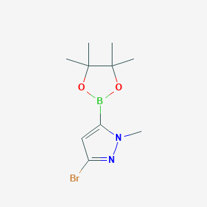 molecular formula C10H16BBrN2O2 B2952241 3-Bromo-1-methyl-5-(4,4,5,5-tetramethyl-1,3,2-dioxaborolan-2-yl)pyrazole CAS No. 2246849-56-7