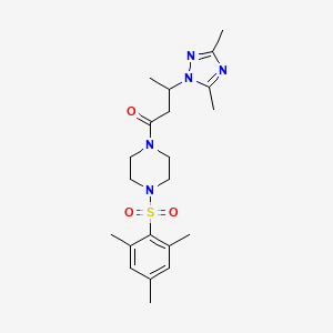 3-(3,5-Dimethyl-1,2,4-triazol-1-yl)-1-[4-(2,4,6-trimethylphenyl)sulfonylpiperazin-1-yl]butan-1-one