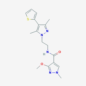 N-(2-(3,5-dimethyl-4-(thiophen-2-yl)-1H-pyrazol-1-yl)ethyl)-3-methoxy-1-methyl-1H-pyrazole-4-carboxamide