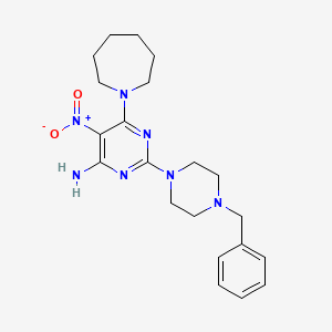 6-(Azepan-1-yl)-2-(4-benzylpiperazin-1-yl)-5-nitropyrimidin-4-amine