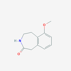 molecular formula C11H13NO2 B2952254 6-Methoxy-2,3,4,5-tetrahydro-1H-3-benzazepin-2-one CAS No. 1782789-99-4