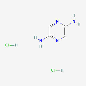 molecular formula C4H8Cl2N4 B2952255 Pyrazine-2,5-diamine dihydrochloride CAS No. 1588441-32-0; 768386-37-4