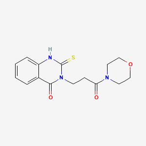 molecular formula C15H17N3O3S B2952262 3-(3-morpholin-4-yl-3-oxopropyl)-2-sulfanylidene-1H-quinazolin-4-one CAS No. 450371-63-8