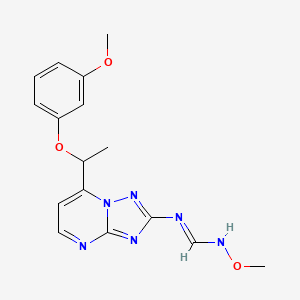(E)-N'-methoxy-N-{7-[1-(3-methoxyphenoxy)ethyl]-[1,2,4]triazolo[1,5-a]pyrimidin-2-yl}methanimidamide