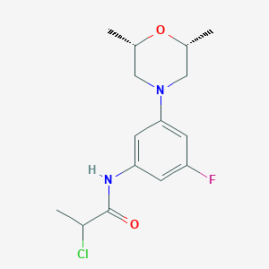 2-Chloro-N-[3-[(2S,6R)-2,6-dimethylmorpholin-4-yl]-5-fluorophenyl]propanamide