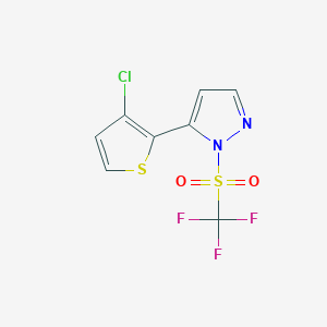molecular formula C8H4ClF3N2O2S2 B2952266 5-(3-chloro-2-thienyl)-1-[(trifluoromethyl)sulfonyl]-1H-pyrazole CAS No. 318951-83-6