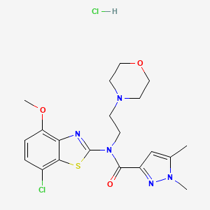 N-(7-chloro-4-methoxybenzo[d]thiazol-2-yl)-1,5-dimethyl-N-(2-morpholinoethyl)-1H-pyrazole-3-carboxamide hydrochloride