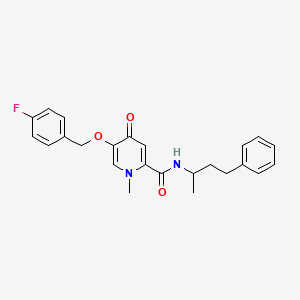 molecular formula C24H25FN2O3 B2952273 5-((4-fluorobenzyl)oxy)-1-methyl-4-oxo-N-(4-phenylbutan-2-yl)-1,4-dihydropyridine-2-carboxamide CAS No. 1021249-50-2
