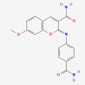 2-(4-Carbamoylphenyl)imino-7-methoxychromene-3-carboxamide