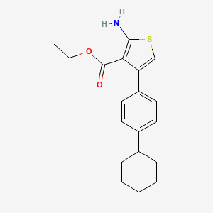 molecular formula C19H23NO2S B2952286 Ethyl 2-amino-4-(4-cyclohexylphenyl)thiophene-3-carboxylate CAS No. 351156-51-9