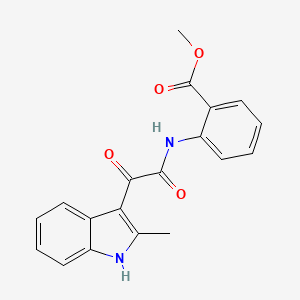 molecular formula C19H16N2O4 B2952293 methyl 2-(2-(2-methyl-1H-indol-3-yl)-2-oxoacetamido)benzoate CAS No. 852369-34-7