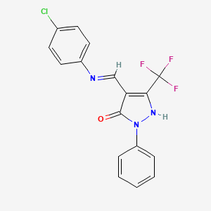 4-[(4-chloroanilino)methylene]-2-phenyl-5-(trifluoromethyl)-2,4-dihydro-3H-pyrazol-3-one