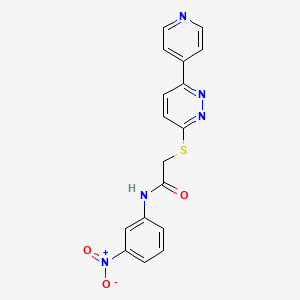 N-(3-nitrophenyl)-2-(6-pyridin-4-ylpyridazin-3-yl)sulfanylacetamide